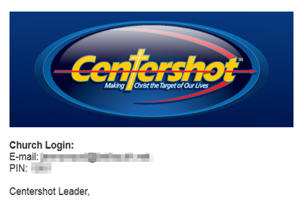 Centershot Welcome Email